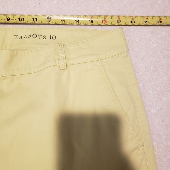 Talbots Pants Womens 10 Yellow Weekend Chino Stretch Pockets Skinny Leg Casual - Picture 7 of 9